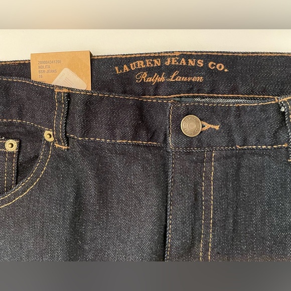 Lauren Jeans Co. R. Lauren Classic Boot Cut Stretch. Dark Wash .Size 16 X 31 NEW - Picture 13 of 14